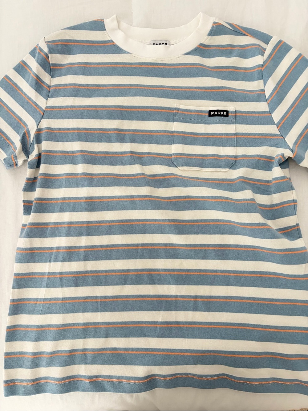 Parke x Target Women's Blue Stripe Short Sleeve Tee